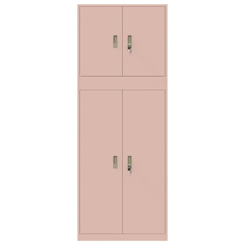 Storage Cabinet 2 pcs Pink 80 x 40 x 210 cm Steel Lockable