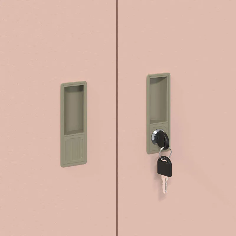 Storage Cabinet 2 pcs Pink 80 x 40 x 210 cm Steel Lockable