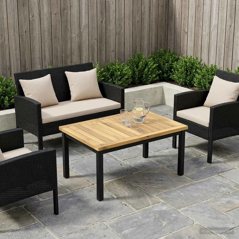 Table Top 60.5 x 49 x 2 cm Rectangular Solid Acacia Wood
