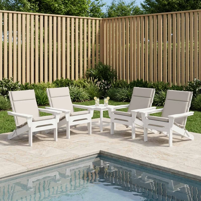 Low Back Chair Cushion GEMERT 6 pcs 100% Polyester White