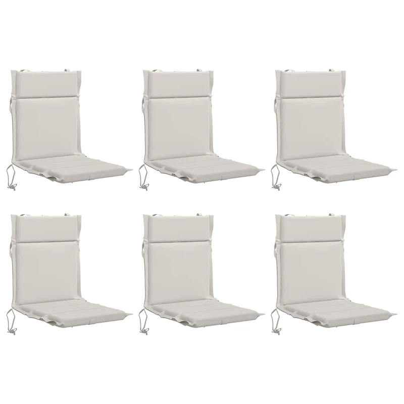 Low Back Chair Cushion GEMERT 6 pcs 100% Polyester White