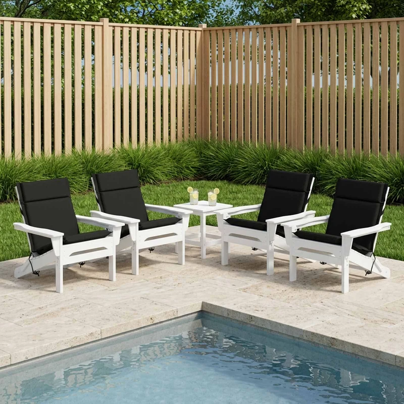 Low Back Chair Cushion GEMERT 6 pcs 100% Polyester Black