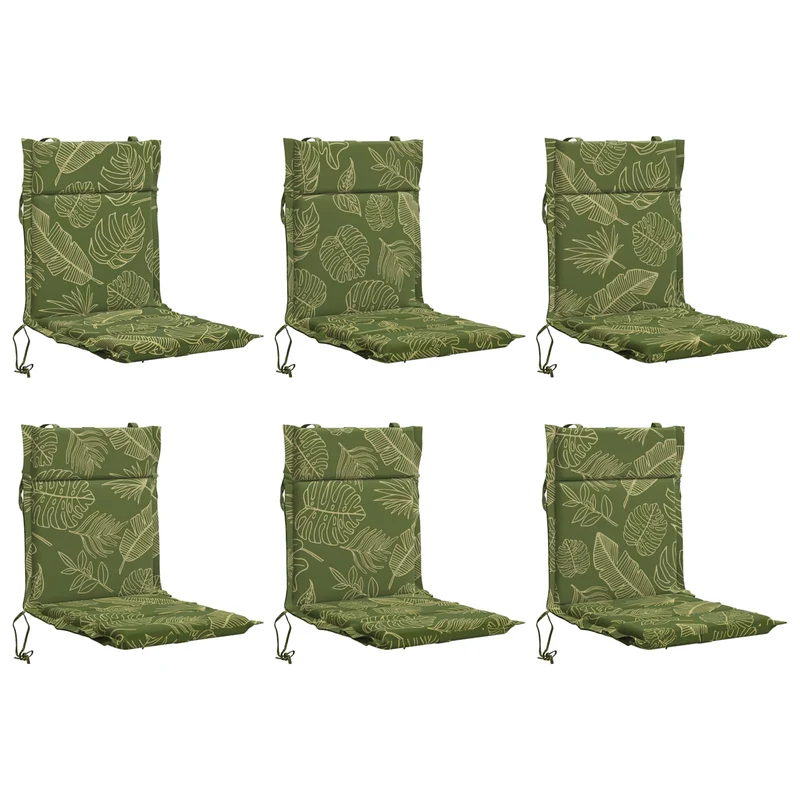 Low Back Chair Cushion GEMERT 6 pcs 100% Polyester Leaf Design