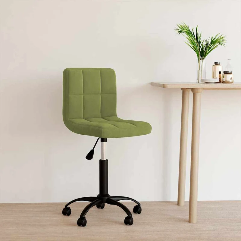 Swivel Office Chair Light Green Velvet