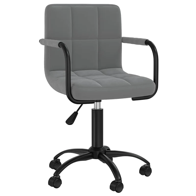 Swivel Office Chair Dark Grey Velvet