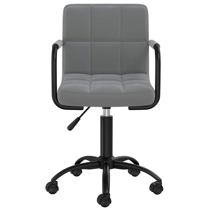 Swivel Office Chair Dark Grey Velvet