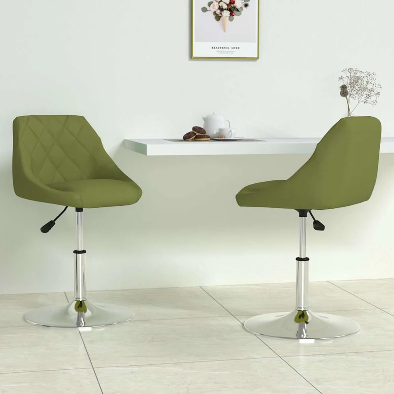Swivel Dining Chairs 2 pcs Light Green Velvet