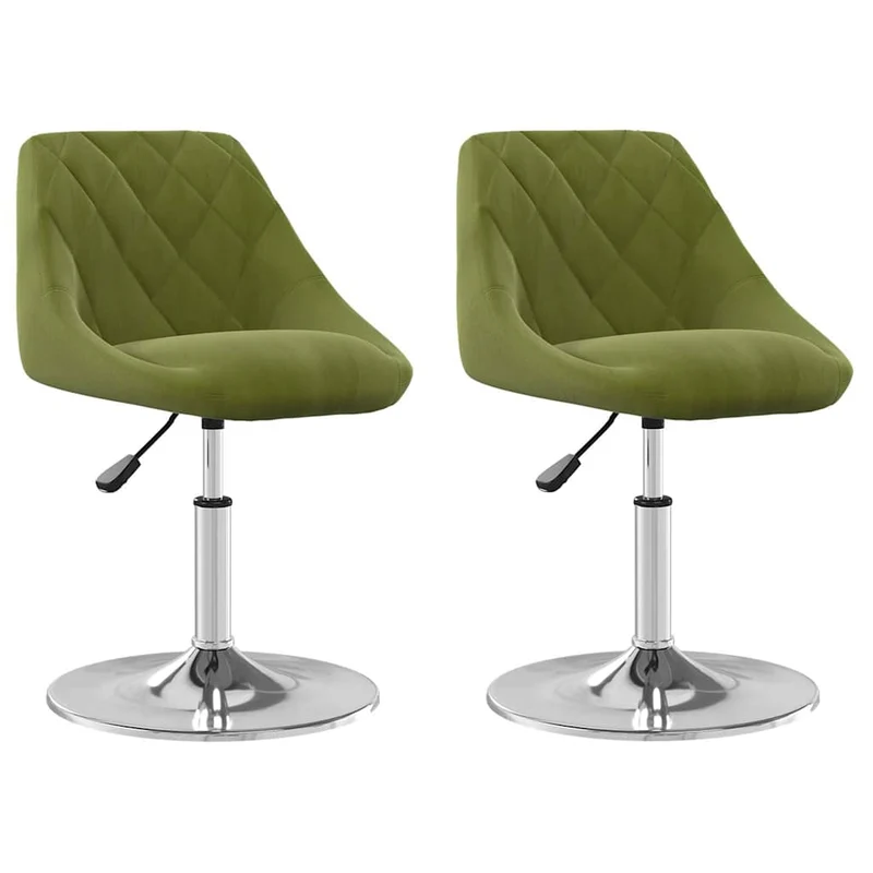 Swivel Dining Chairs 2 pcs Light Green Velvet