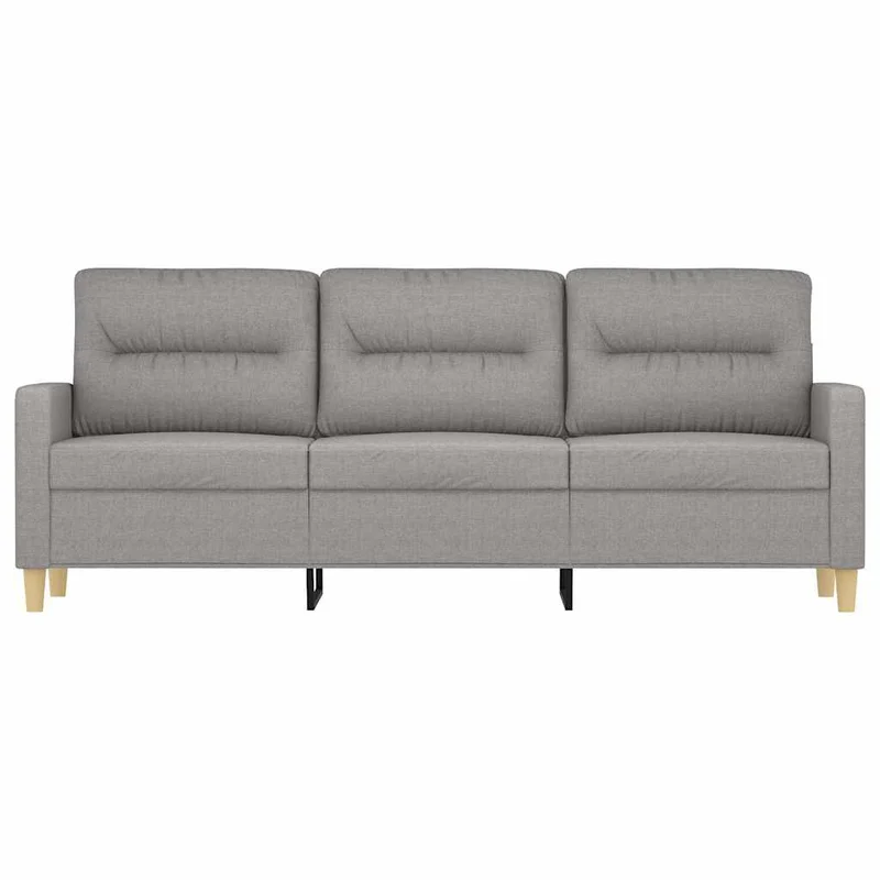 3-Seater Sofa Light Grey 180 cm Fabric