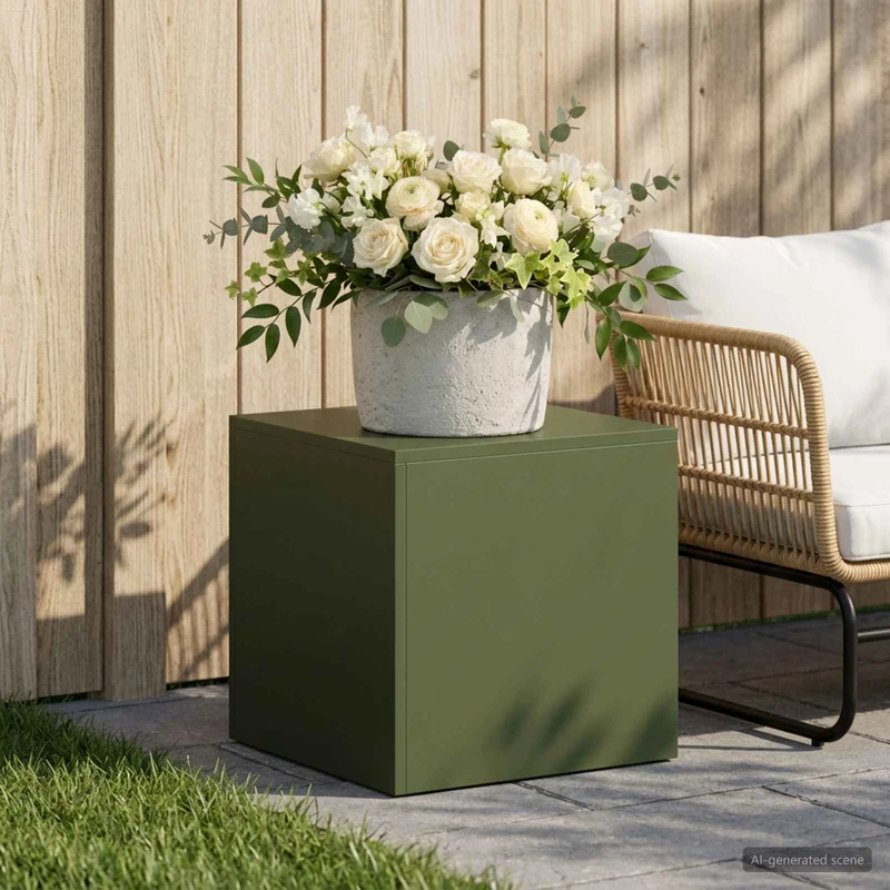 Plant Stand Olive Green 40 x 40 x 40 cm Weathering Steel
