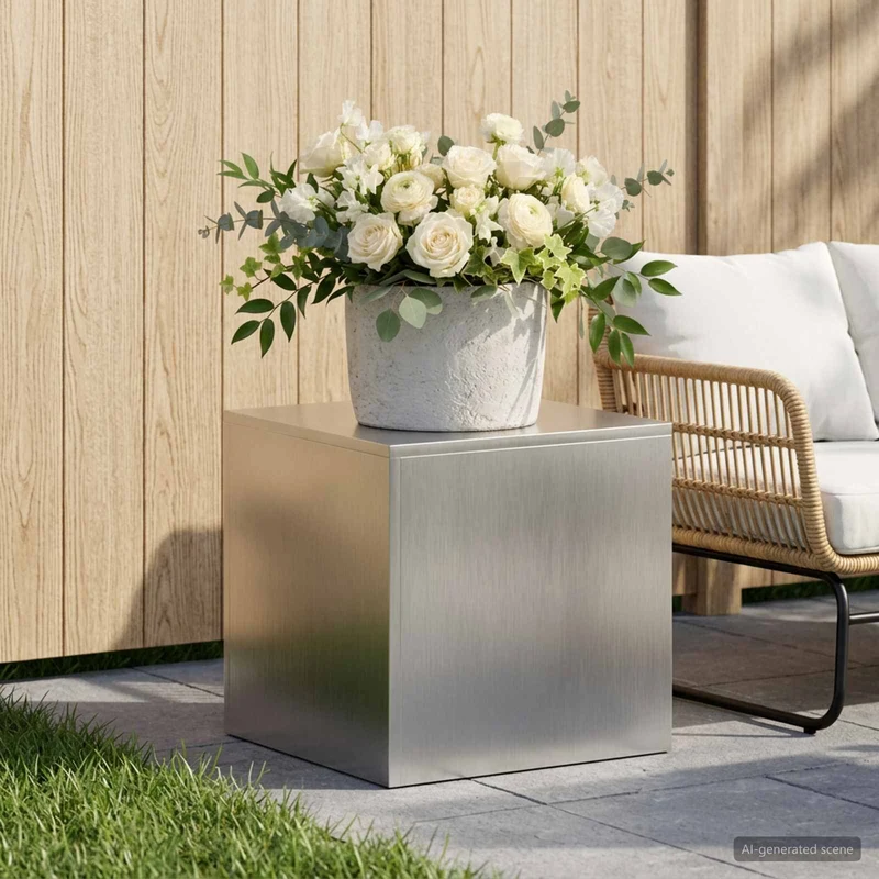 Plant Stand Silver 40 x 40 x 40 cm Steel
