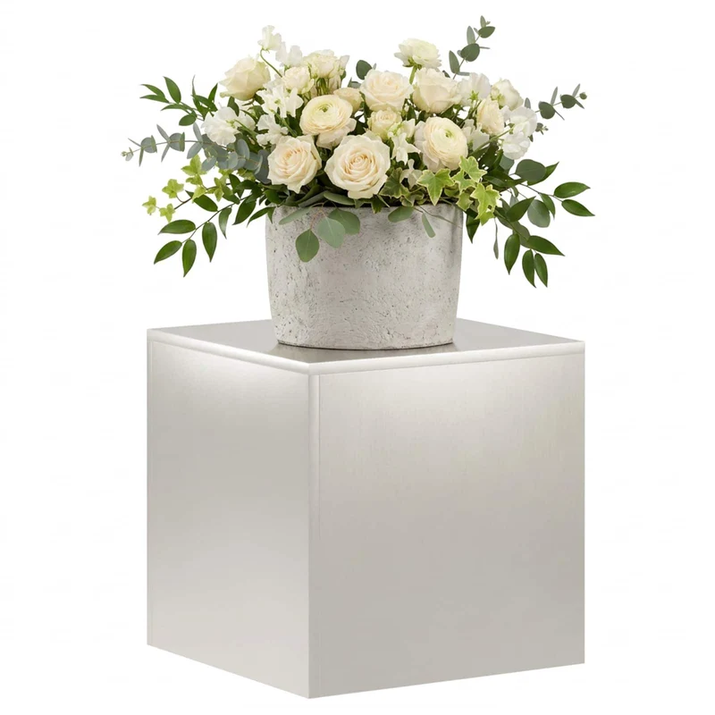 Plant Stand Silver 40 x 40 x 40 cm Steel