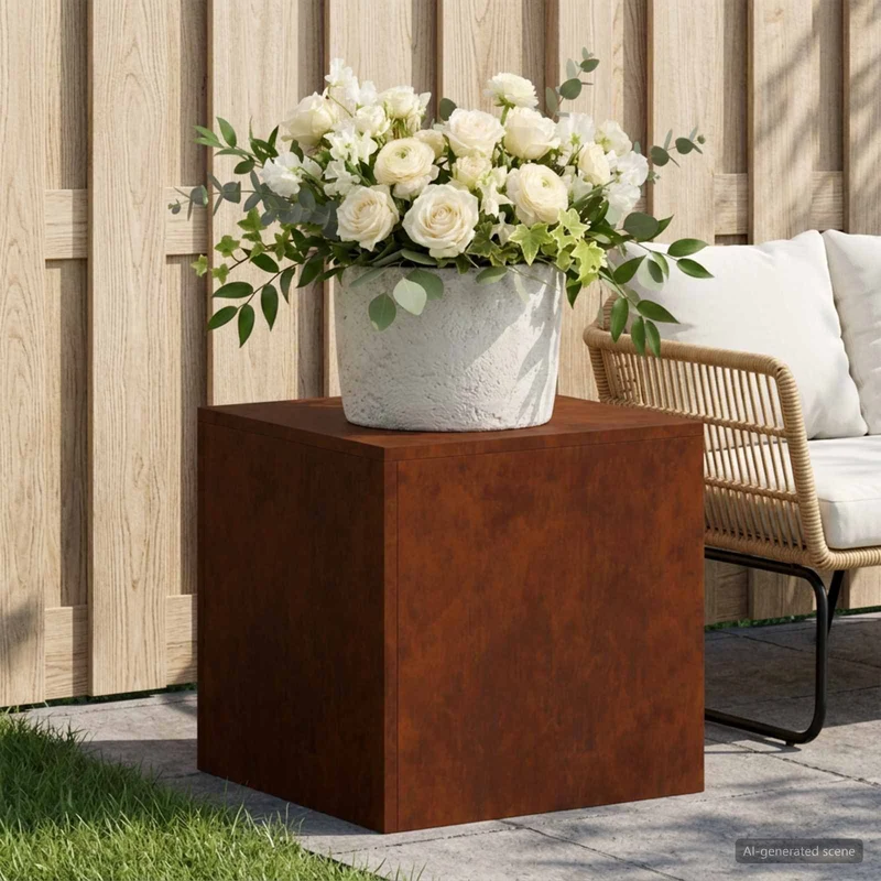 Plant Stand Rusty 40 x 40 x 40 cm Weathering Steel