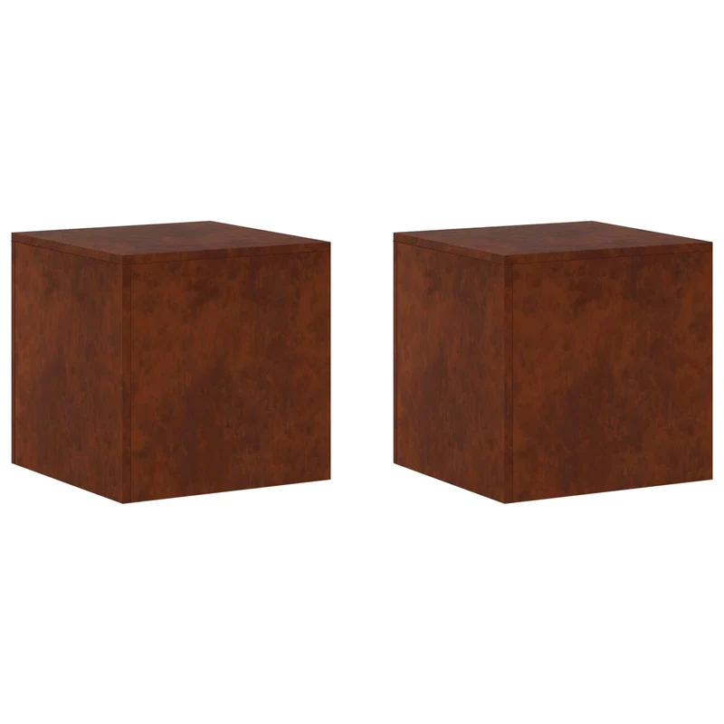 Plant Stand 2 pcs Rusty 40 x 40 x 40 cm Weathering Steel