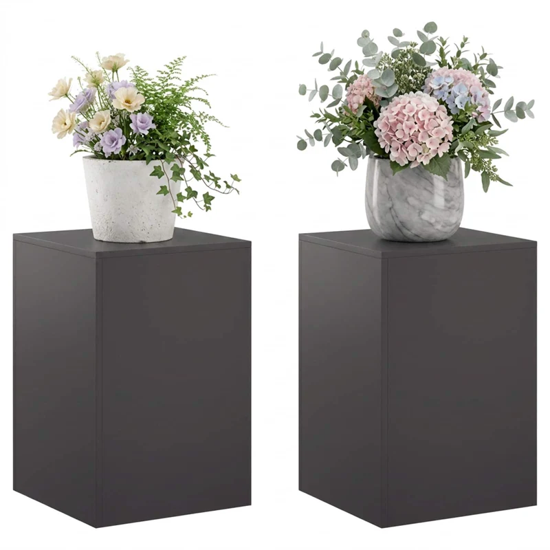 Plant Stand 2 pcs Black 40 x 40 x 60 cm Steel