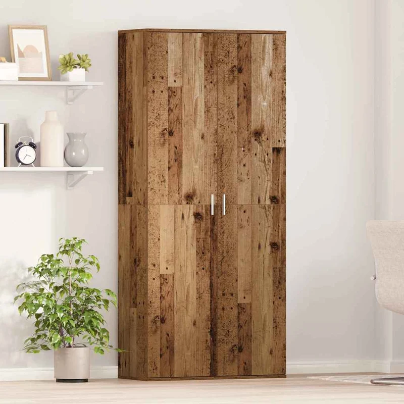 Highboard 80 x 35 x 180 cm Engineered Wood Old Wood