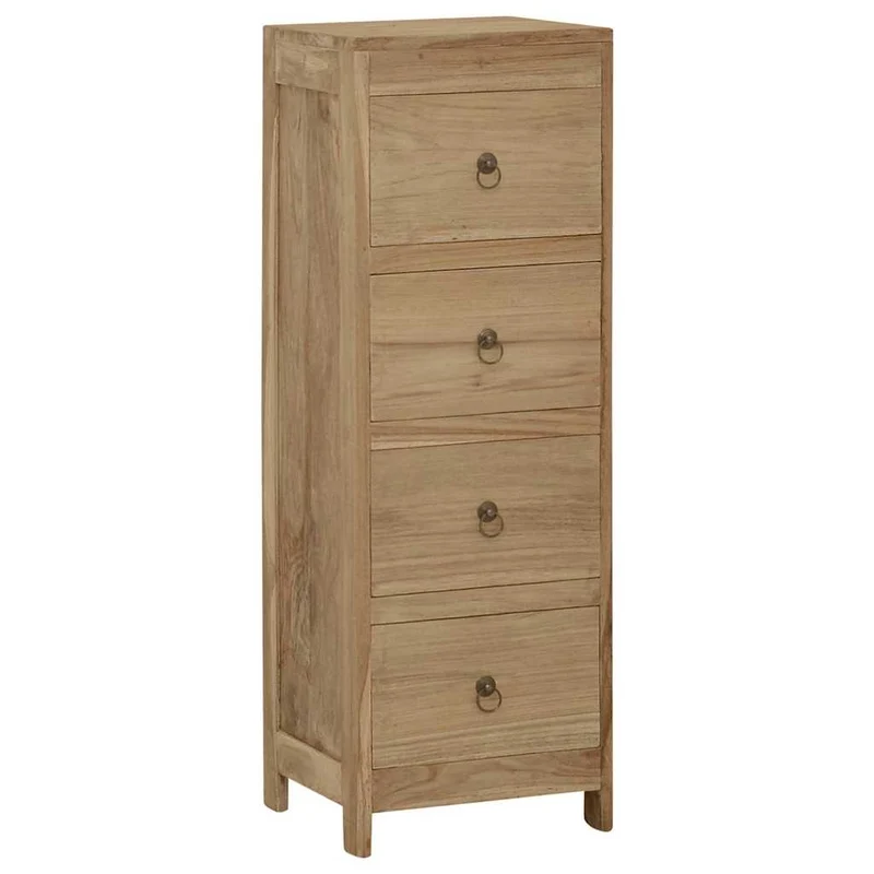 340741 vidaXL Chest of Drawers 30x30x90 cm Solid Wood Teak