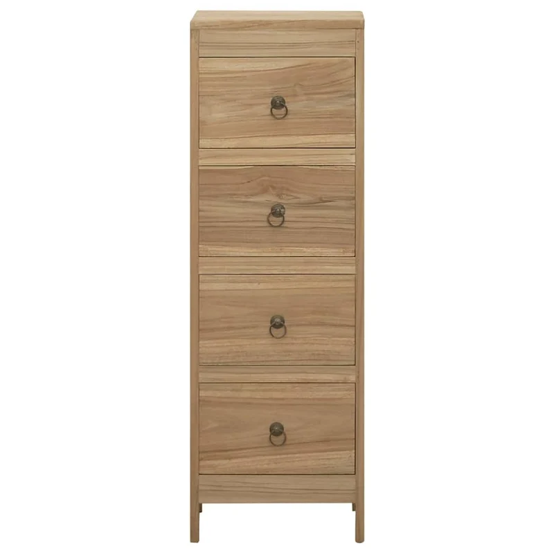 340741 vidaXL Chest of Drawers 30x30x90 cm Solid Wood Teak