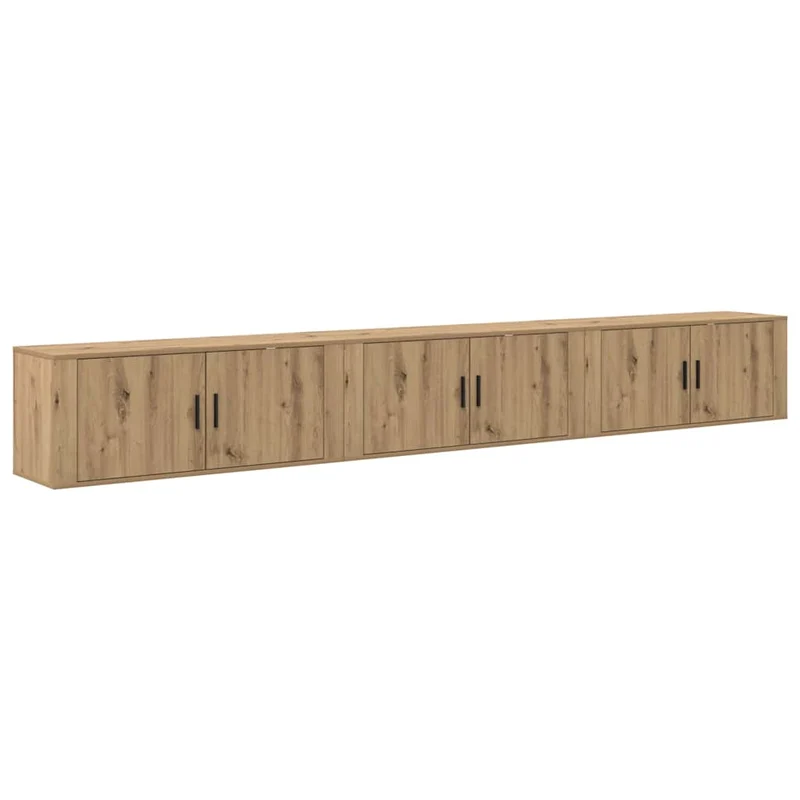 Wall-mounted TV Cabinet Set 3 pcs Artisan Oak Engineered Wood