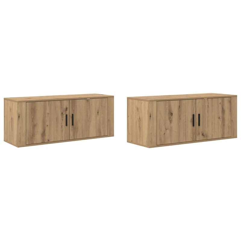 Wall-mounted TV Cabinet Set 2 pcs Artisan Oak Engineered Wood
