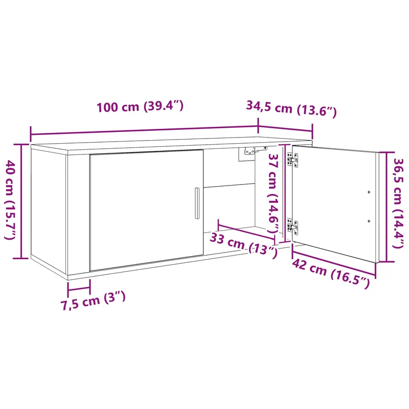 Wall-mounted TV Cabinet Set 2 pcs Artisan Oak Engineered Wood