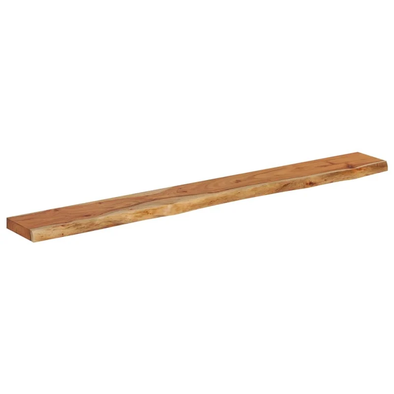 Wall Shelf 140x20x3.8cm Rectangular Solid Wood Acacia Live Edge