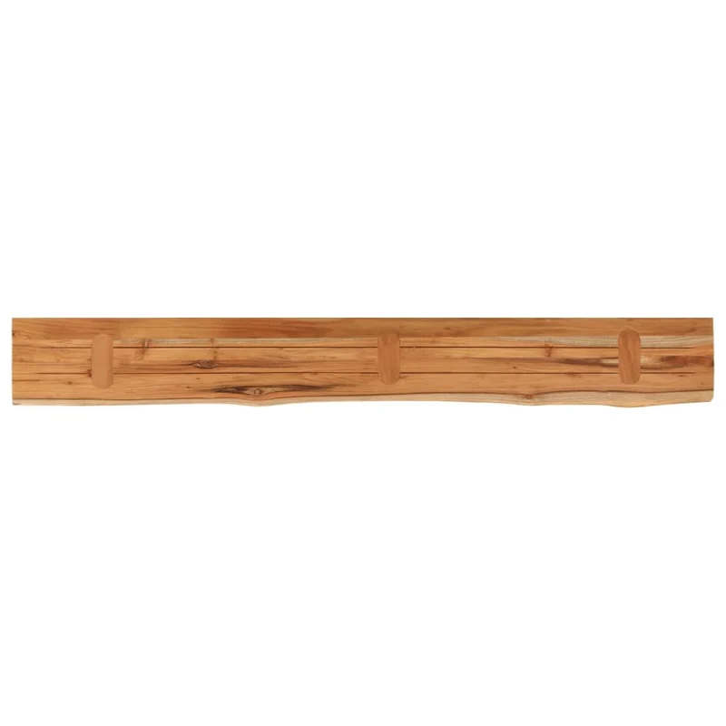 Wall Shelf 140x20x3.8cm Rectangular Solid Wood Acacia Live Edge