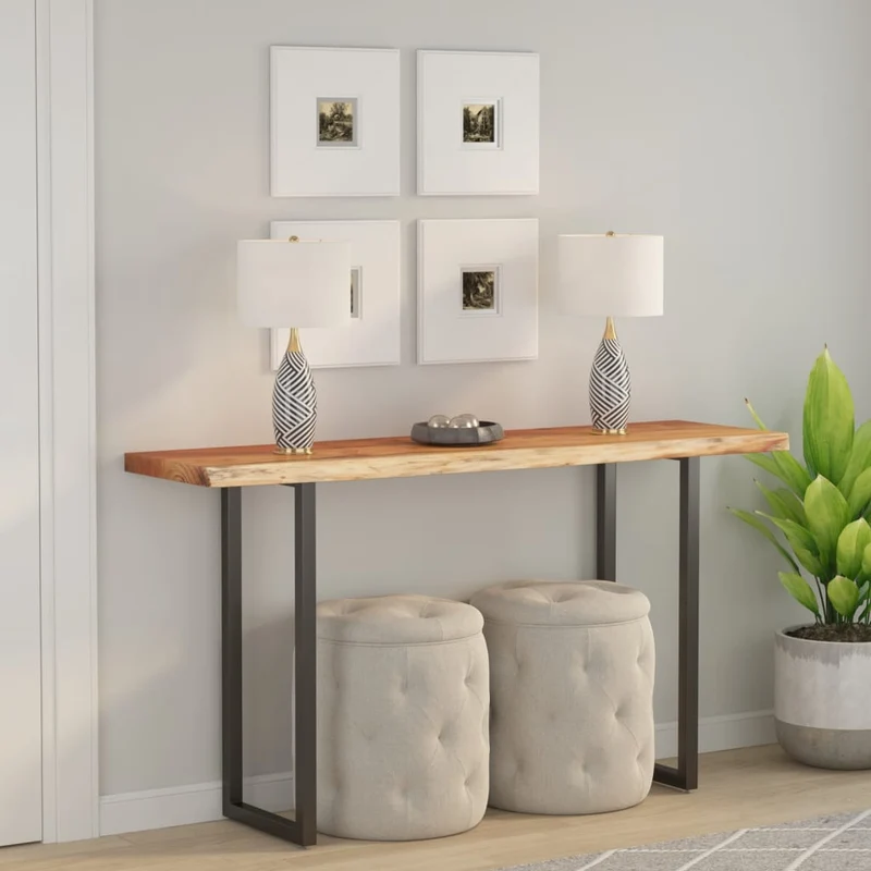 Table Top 160x40x3,8 cm Rectangular Solid Wood Acacia Live Edge
