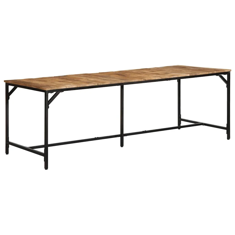 Dining Table 220x90x75 cm Solid Wood Rough Mango