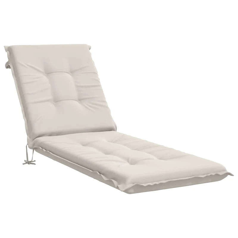 Sunlounger Cushion GEMERT 100% Polyester White 190 x 50 x 9 cm