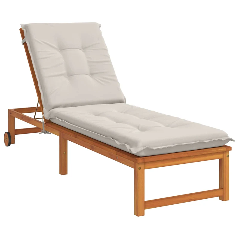 Sunlounger Cushion GEMERT 100% Polyester White 190 x 50 x 9 cm