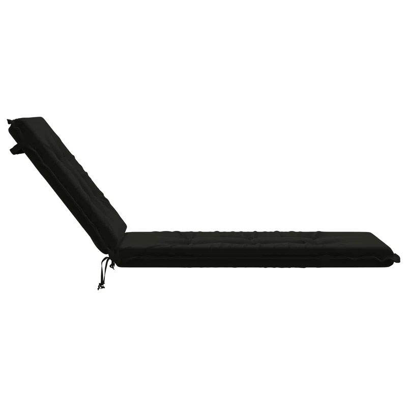 Sunlounger Cushion GEMERT 100% Polyester Black 190 x 50 x 9 cm