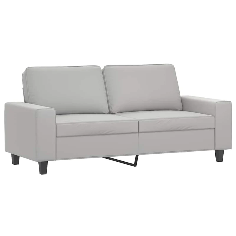 2-Seater Sofa Light Grey 140 cm Microfibre Fabric