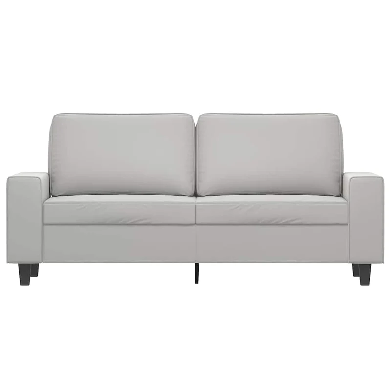 2-Seater Sofa Light Grey 140 cm Microfibre Fabric
