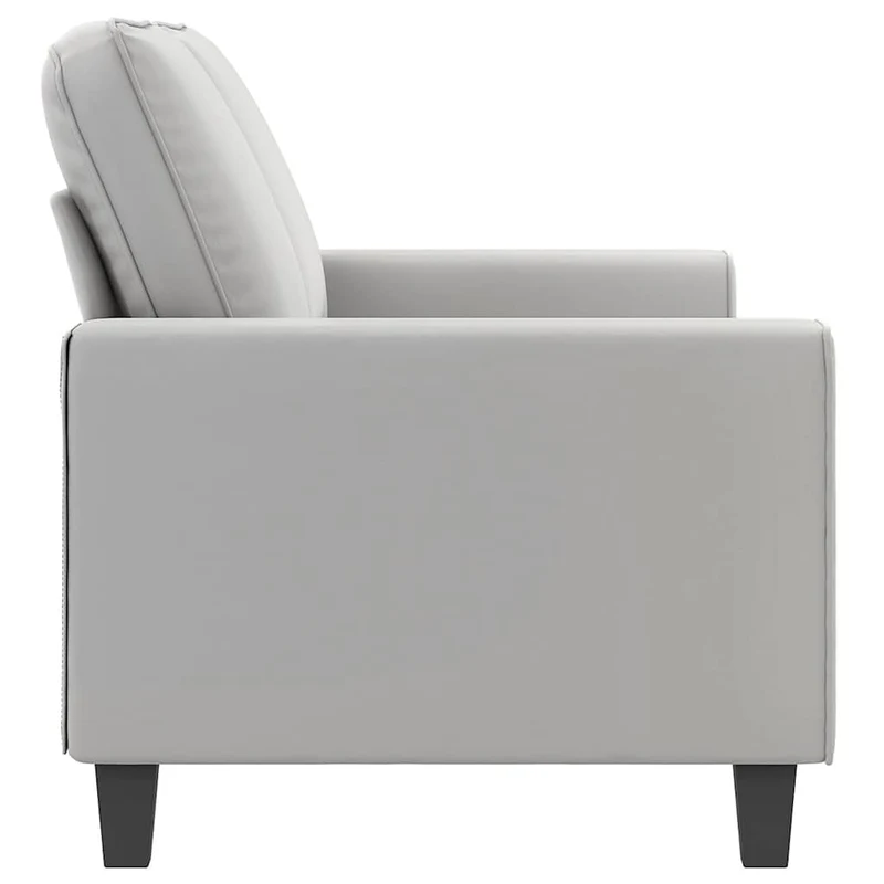2-Seater Sofa Light Grey 140 cm Microfibre Fabric