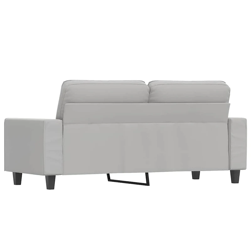 2-Seater Sofa Light Grey 140 cm Microfibre Fabric