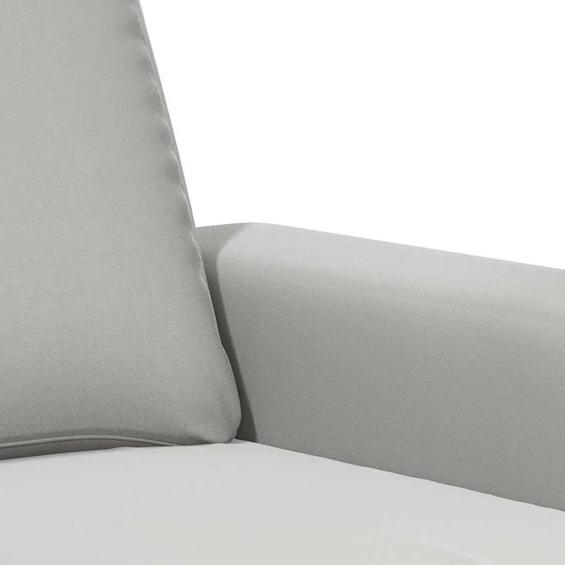 2-Seater Sofa Light Grey 140 cm Microfibre Fabric