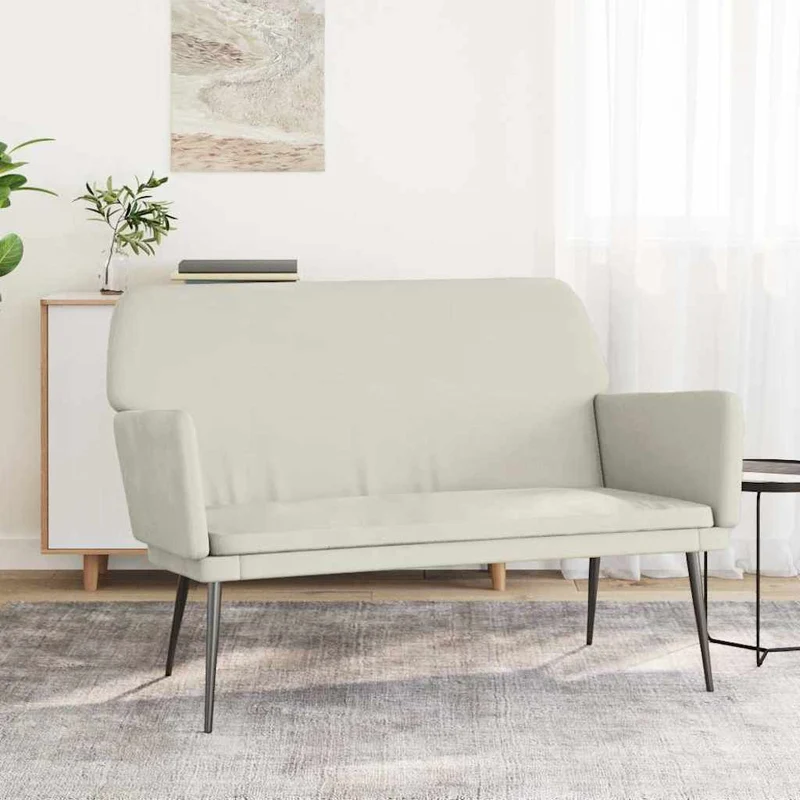 Bench Cream 108x79x79 cm Velvet