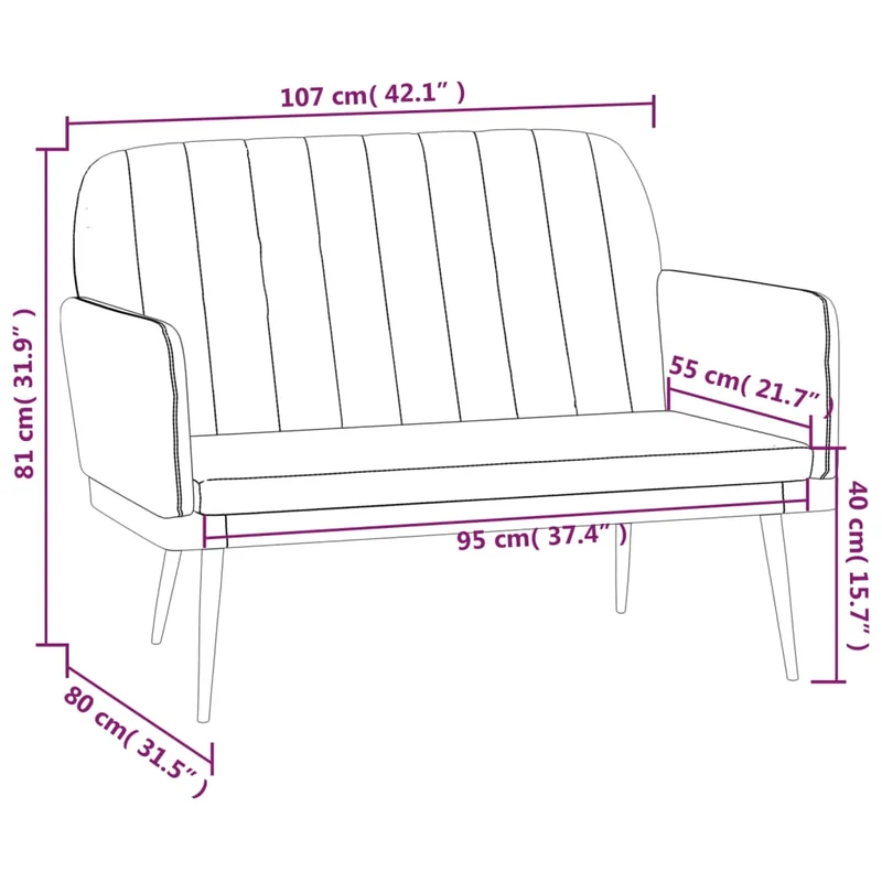 Bench Cappuccino 107x80x81 cm Faux Leather