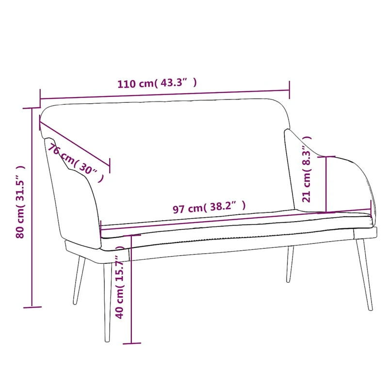 Bench Wine Red 110x76x80 cm Velvet