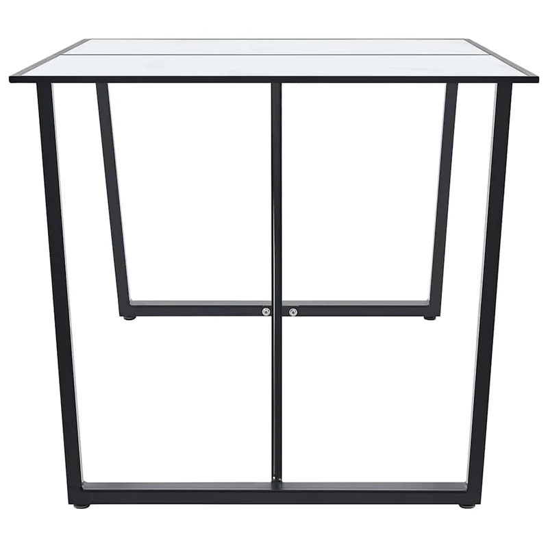 281553 vidaXL Dining Table White 160x80x75 cm Tempered Glass