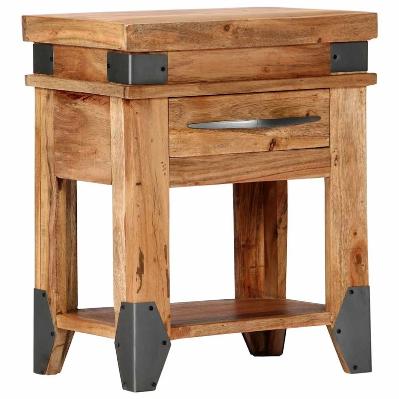 282749 vidaXL Bedside Cabinet 40x30x51 cm Solid Acacia Wood