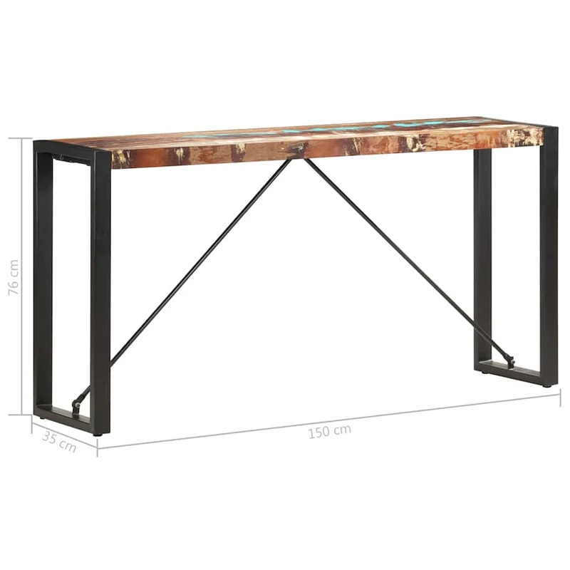 285949 vidaXL Console Table 150x35x76 cm Solid Reclaimed Wood