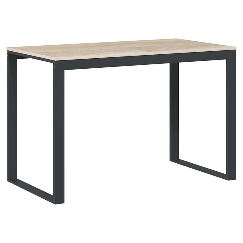 30199 vidaXL Computer Desk Black and Oak 110x60x73 cm Engineered Wood