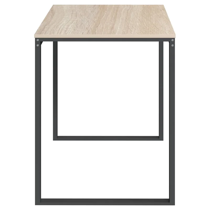 30199 vidaXL Computer Desk Black and Oak 110x60x73 cm Engineered Wood