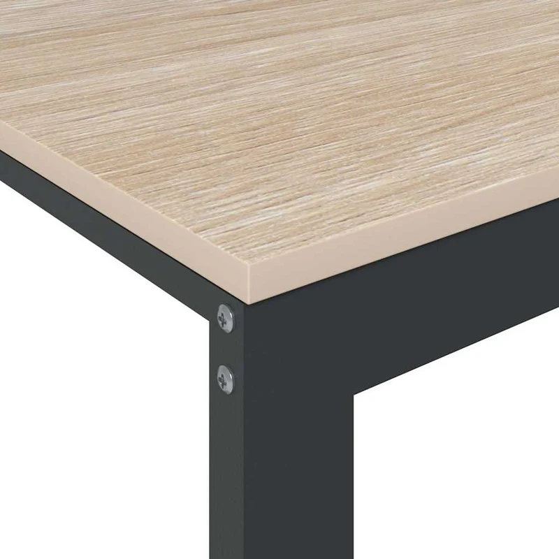 30199 vidaXL Computer Desk Black and Oak 110x60x73 cm Engineered Wood
