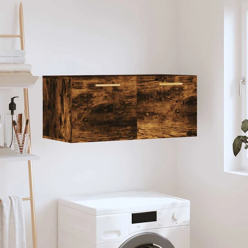 Wall Cabinet Smoked Oak 80x36,5x35 cm Engineered Wood