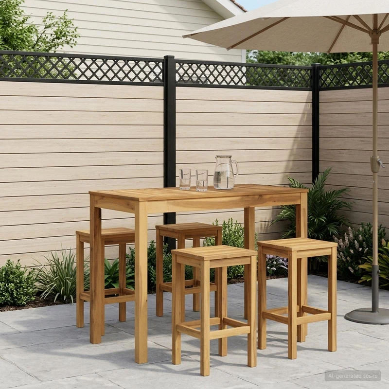 Garden Bar Table Whitewash 108.5 x 55 x 105 cm