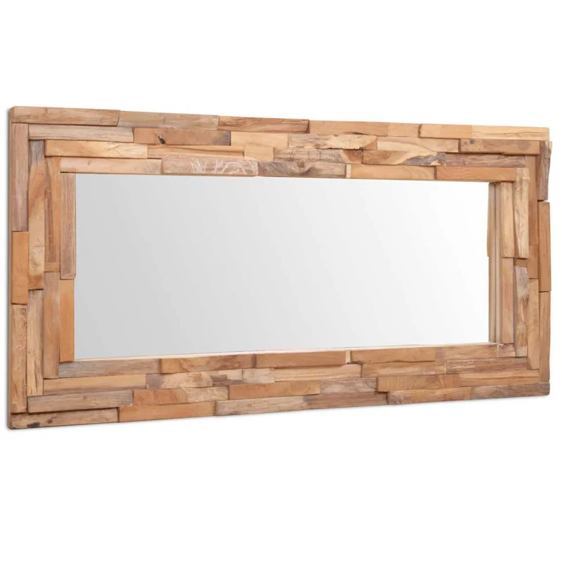 244564 vidaXL Decorative Mirror Teak 120x60 cm Rectangular