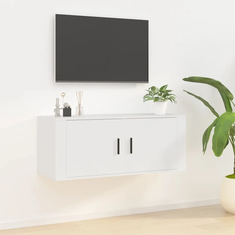 Wall Mounted TV Cabinet White 100x34,5x40 cm